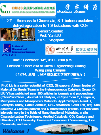 新加坡化学工程研究所(ICES, A*Star)刘艳教授应邀来四川大学作系列报告 (2/2)